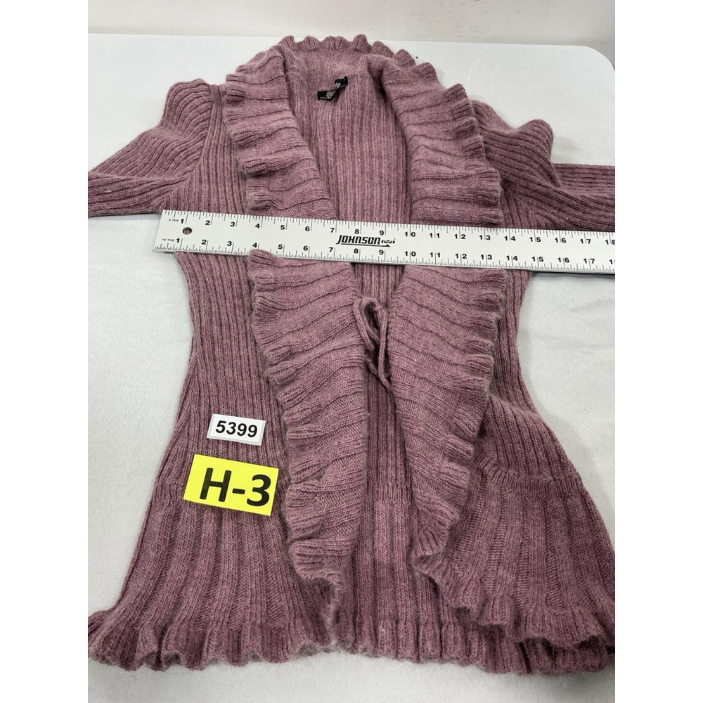 Womans Elisadetta Collection Long Sleeve Cardigan Sweater Medium Lavender - Picture 6 of 9
